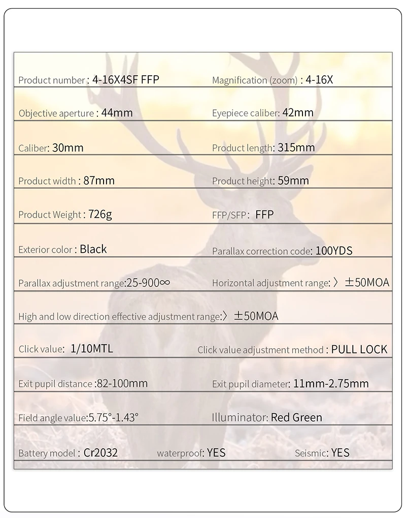 Mira Telescópica T-eagle MR-pro 4-16X44 FFP armeria alltech claudio beltran aire comprimido optica primer plano