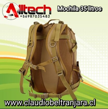 Mochila táctica modelo militar 35 litros color tam claudio beltran jara alltech armeria