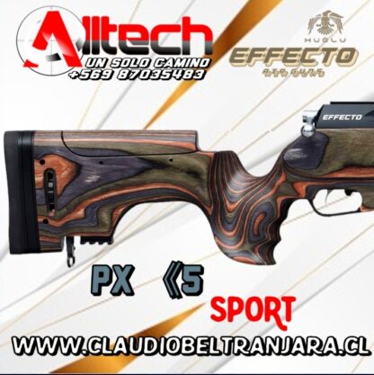 RIFLE HUGLU EFFECTO (R) PX-5 SPORT LAMINADO VERDE 5,5 claudio beltran jara alltech armeria