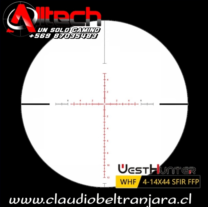 WESTHUNTER WHF 4-14X44 SFIR FFP MIRA TELESCOPICA ARMERIA ALLTECH CLAUDIO BELTRAN JARA