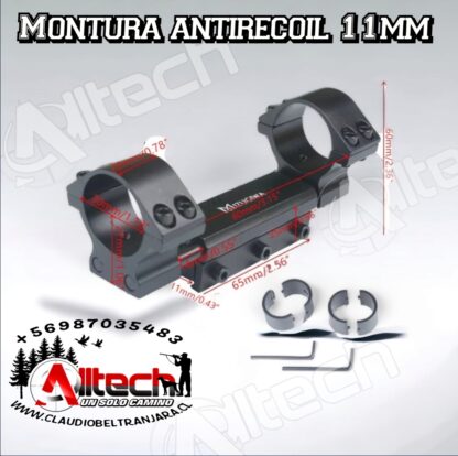 MONTURA MONOPIEZA ANTI RECOIL 11MM claudio beltran jara alltech armeria aire comprimido