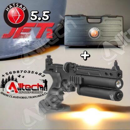 Pistola Hatsan Jet II Convertible Cal 5,5 PCP + 03 Cargador + Maleta claudio beltran jara alltech armeria aire comprimido