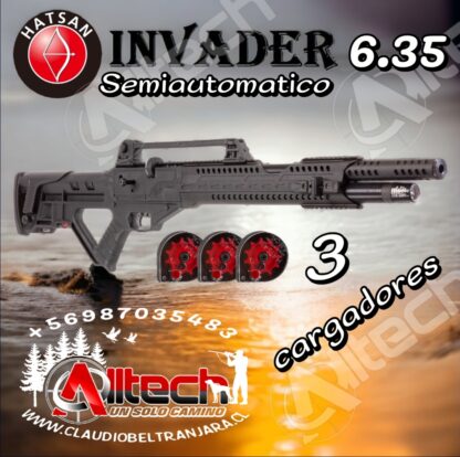 Rifle Hatsan Invader Auto PCP Cal 6.35 (Semiautomático) alltech armeria claudio beltran jara aire comprimido