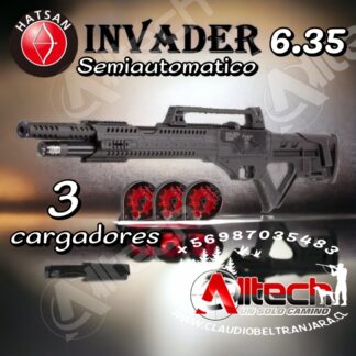 Rifle Hatsan Invader Auto PCP Cal 6.35 (Semiautomático) alltech armeria claudio beltran jara aire comprimido