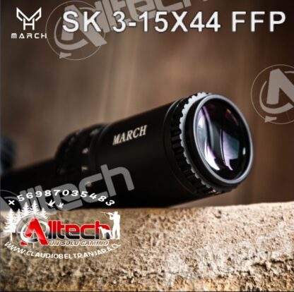 Mira Telescópica MARCH SK 3-15X44 FFP IR PRIMER PLANO armeria alltech claudio beltran aire comprimido