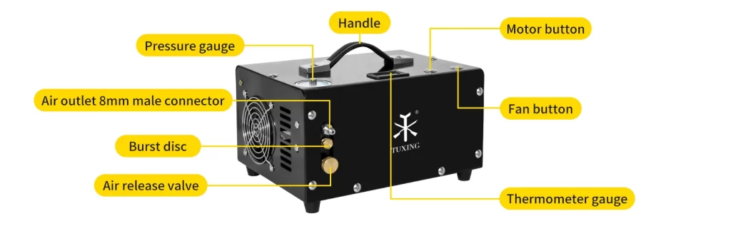 COMPRESOR PARADA AUTOMATICO 12V Y 220V MODELO TXET061-2 CLAUDIO BELTRAN JARA ARMERIA ALLTECH AIRE COMPRIMIDO PCP