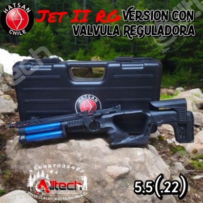 PISTOLA HATSAN JET 2 REGULADA CONVERTIBLE 5.5 CON 3 CARGADOR + MALETA ARMERIA ALLTECH CLAUDIO BELTRAN JARA AIRE COMPRIMIDO