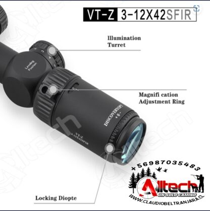 MIRA TELESCOPICA DISCOVERY VTZ 3-12X42 SEGUNDO PLANO ARMERIA ALLTECH CLAUDIO BELTRAN AIRE COMPRIMIDO PCP RIFLES COMPRESOR SCUBA