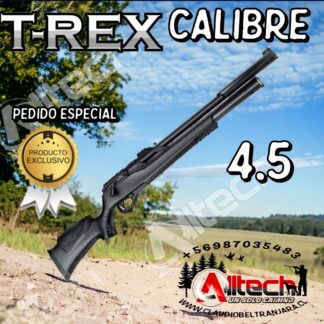 RIFLE AIRE COMPRIMIDO CARABINA PCP T-REX 4.5mm ALLTECH ARMERIA CLAUDIO BELTRAN MIRA TELESCOPICA