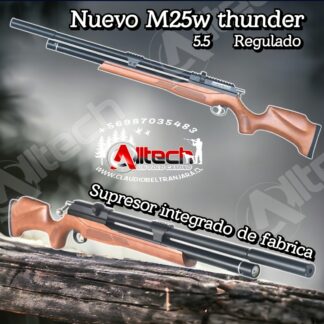 RIFLE PCP SNOWPEAK M25W THUNDER REGULADO 5,5MM ARMERIA ALLTECH CLAUDIO BELTRAN MIRA TELESCOPICA MONTURA WESHUNTER AIRE COMPRIMIDO