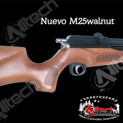 Rifle PCP Artemis M25Walnut de 5,5 mm armeria alltech claudio beltran pcp aire comprimido caza mira telescopica poston postones