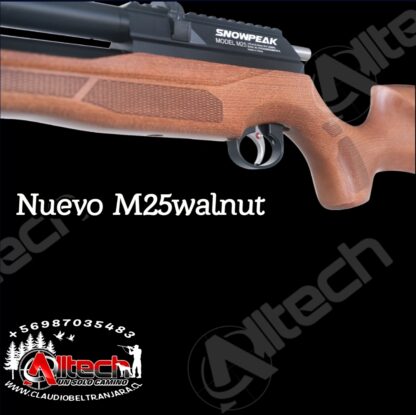 Rifle PCP Artemis M25Walnut de 5,5 mm armeria alltech claudio beltran pcp aire comprimido caza mira telescopica poston postones