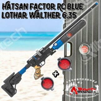 Rifle PCP Carabina Hatsan Factor BLUE 6.35 Cañon Lothar Walther armeria alltech claudio beltran aire comprimido tiro al blanco caza pesca miras telescopica scuba compresor 4500psi 300bar