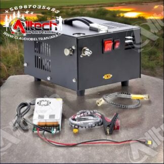 COMPRESOR PARADA MANUAL 12V Y 220V MODELO TXET061 TUXING 300BAR 4500PSI AIRE COMPRIMIDO ALLTECH ARMERIA CLAUDIO BELTRAN