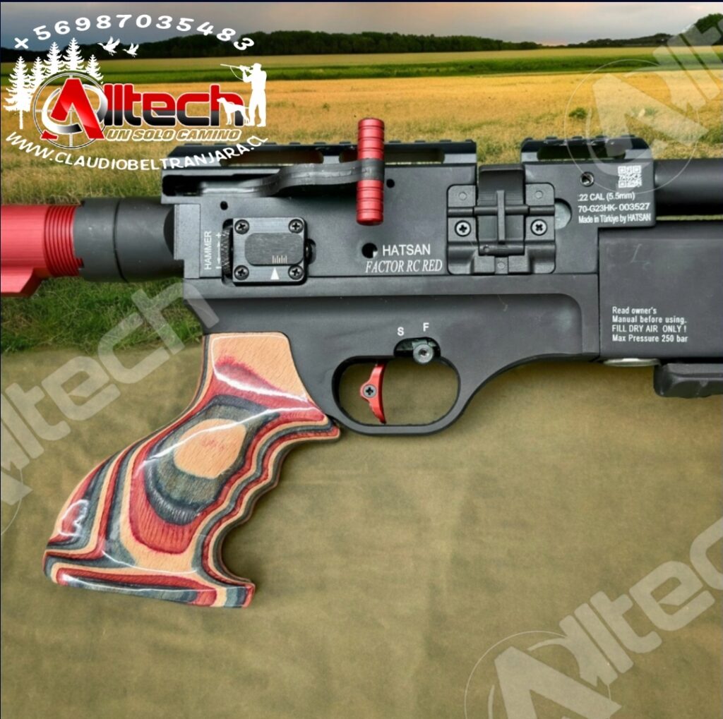 Rifle PCP Carabina Hatsan Factor Red 5.5 Cañon Lothar Walther armeria alltech claudio beltran aire comprimido tiro al blanco caza pesca miras telescopica scuba compresor 4500psi 300bar