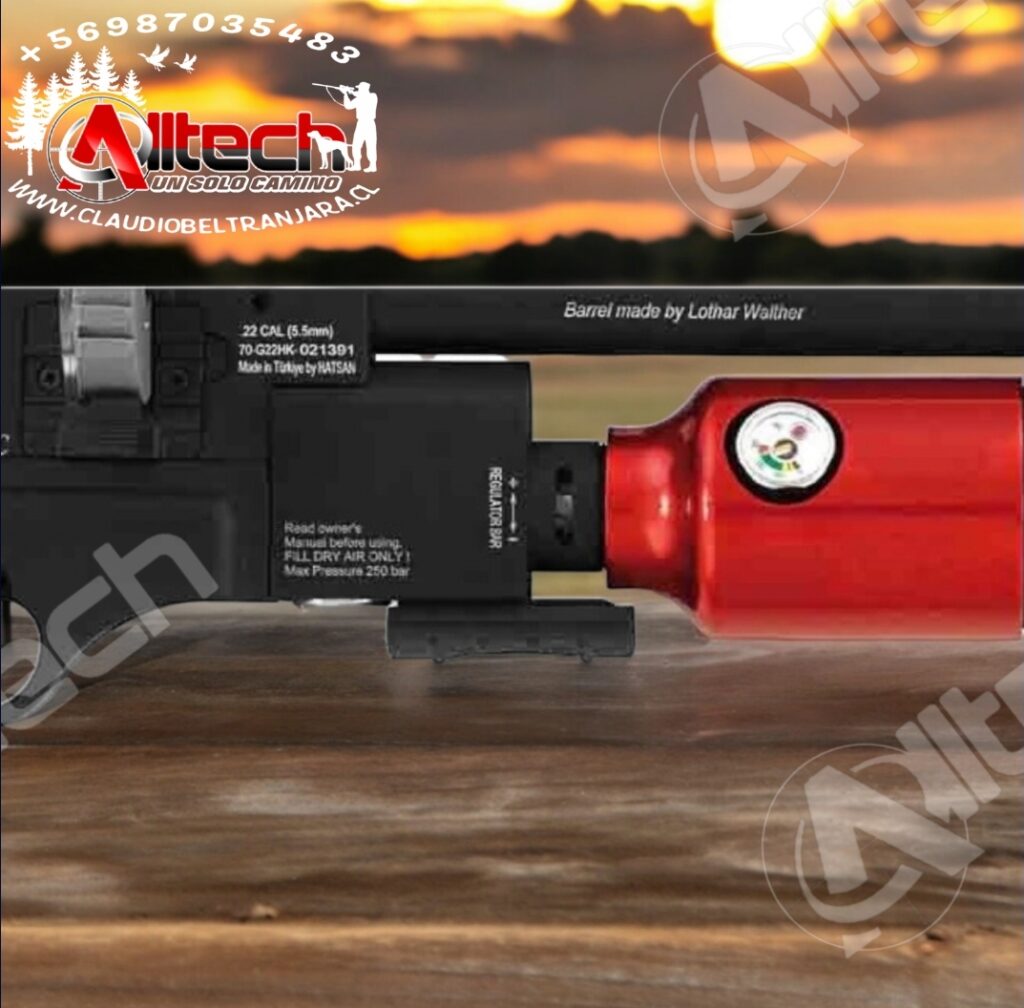 Rifle PCP Carabina Hatsan Factor Red 5.5 Cañon Lothar Walther armeria alltech claudio beltran aire comprimido tiro al blanco caza pesca miras telescopica scuba compresor 4500psi 300bar