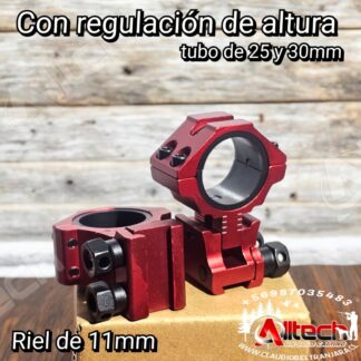 WESTHUNTER MONTURA ALTA 11MM ROJA TUBO DE 30MM Y 25MM REGULACION DE ALTURA claudio beltran armeria alltech aire comprimido pcp rifles scuba compresores miras telescopica