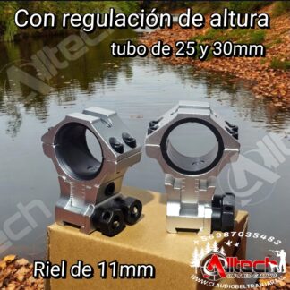 WESTHUNTER MONTURA ALTA 11MM GRIS TUBO DE 30MM Y 25MM REGULACION DE ALTURA claudio beltran armeria alltech aire comprimido pcp rifles scuba compresores miras telescopica