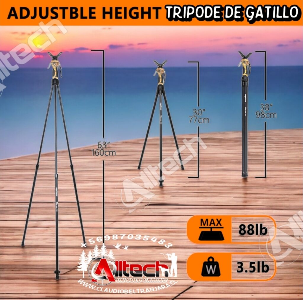 TRIPODE DE GATILLO PARA CAZA PARA OBSERVACION DE LA NATURALEZA BIPODE BASTON DE TIRO ACU TAC , ATLAS , HARRIS ARMERIA ALLTECH CLAUDIO BELTRAN JARA AIRE COMPRIMIDO RIFLES PCP MIRAS TELESCOPICA , SCUBAS , COMPRESORES 4500PSI