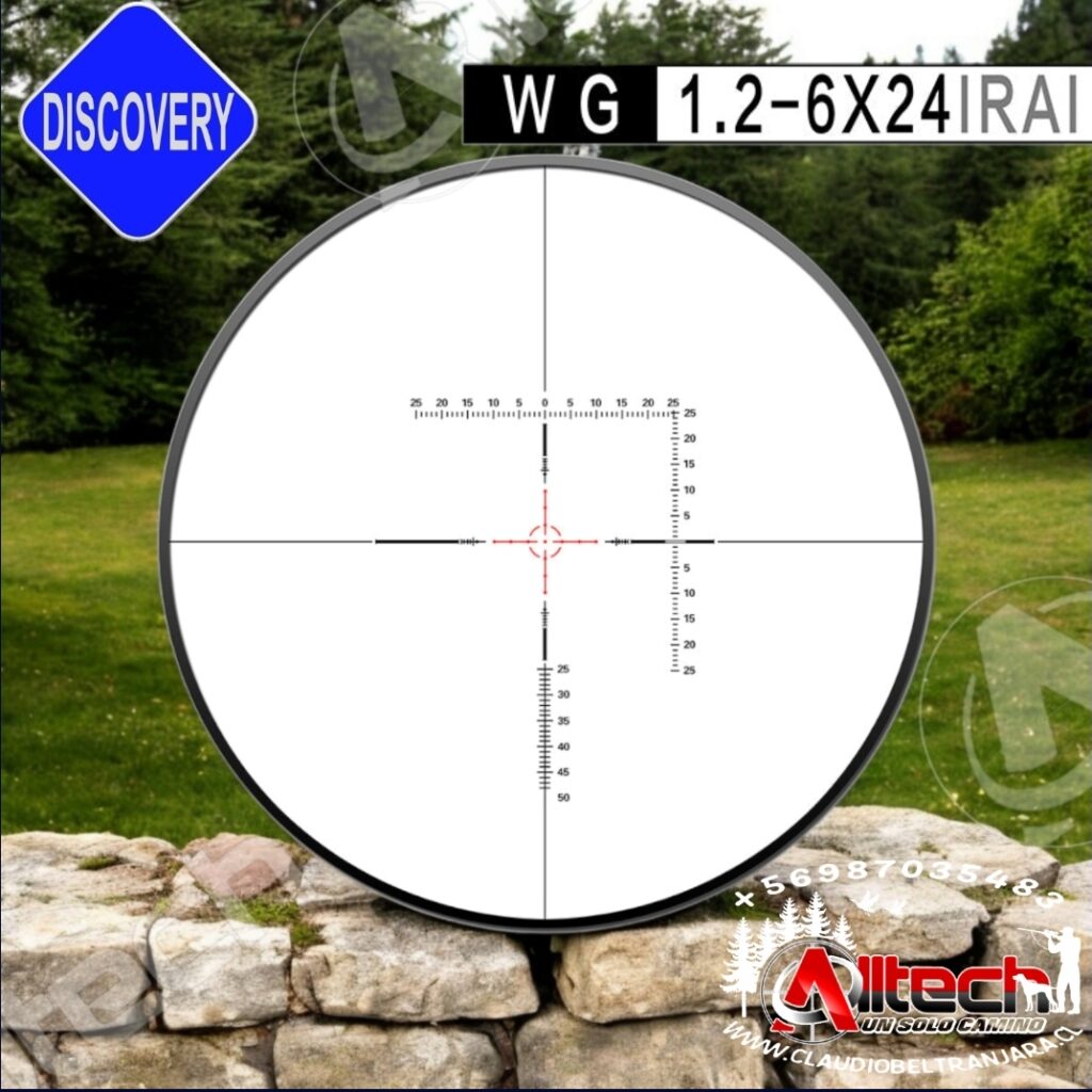 MIRA TELESCOPICA DISCOVERY WG 1.2-6X 24 IRAl claudio beltran armeria alltech aire comprimido segundo plano 