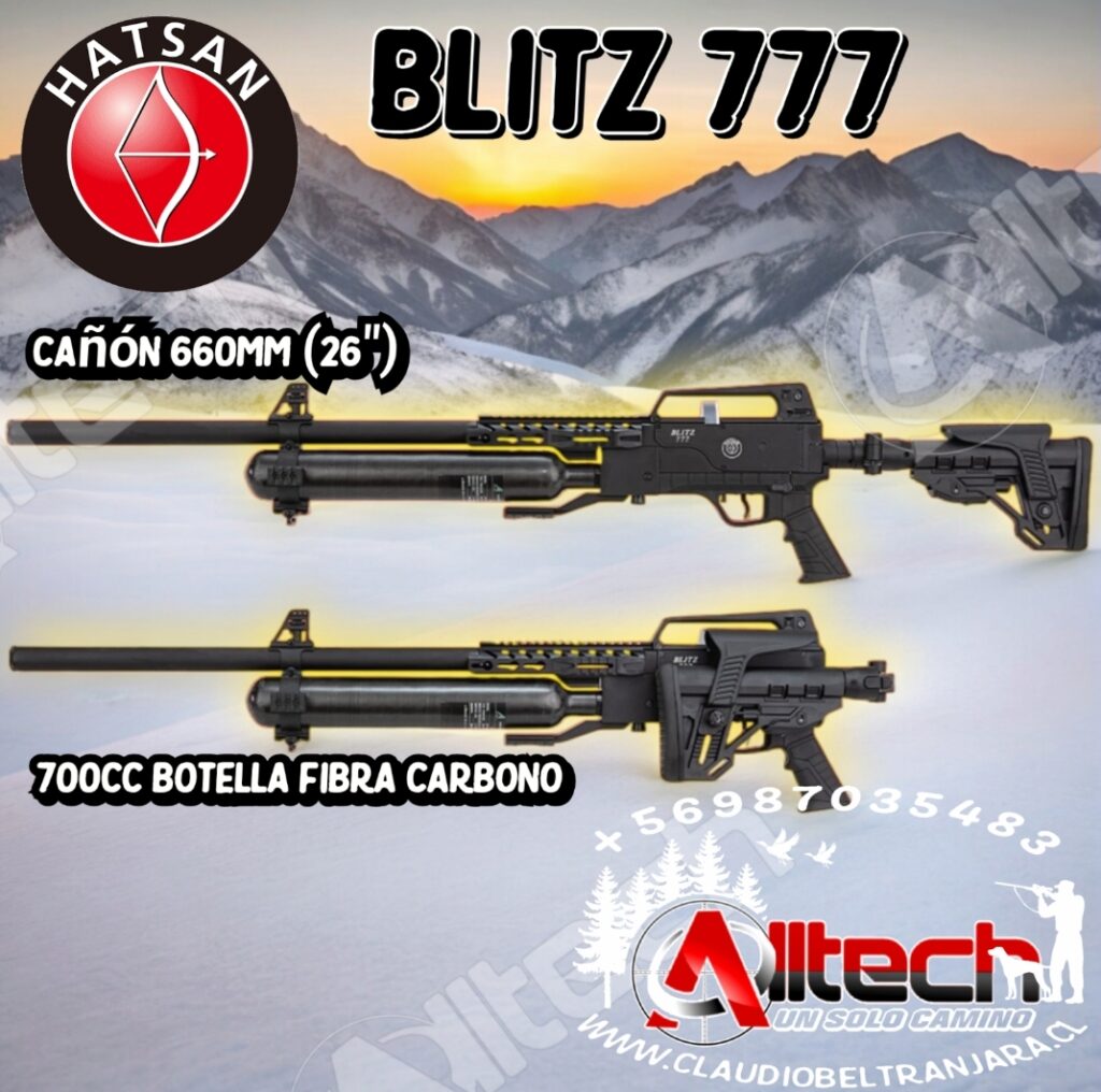 RIFLE HATSAN BLIZT 777 SEMI AUTO FULL AUTO 6.35 (.25) armeria alltech claudio beltran aire comprimido caza tiro deportivo