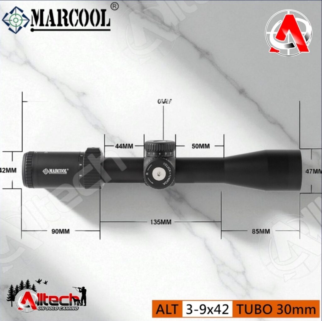 Mira Telescópica Marcool ALT 3-9X42 Tubo 30mm + Montura Regulación Altura ARMERIA ALLTECH AIRE COMPRIMIDO PCP TIRO DEPORTIVO CAZA