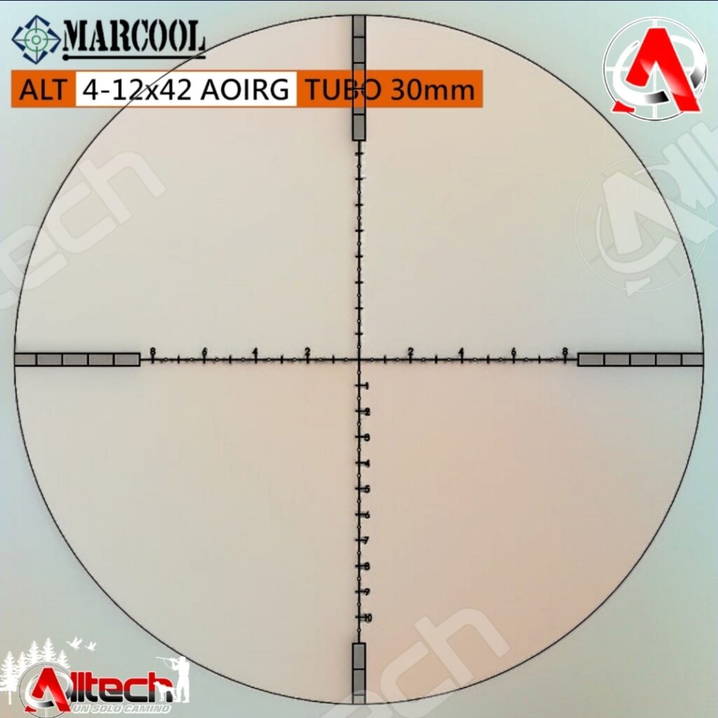 Mira Telescópica Marcool ALT 4-12X42 AOIRG Tubo 30mm + Montura Regulación Altura ARMERIA ALLTECH AIRE COMPRIMIDO PCP TIRO DEPORTIVO CAZA