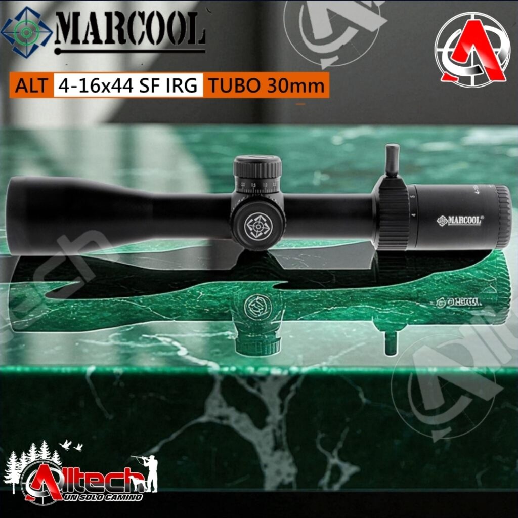 Mira Telescópica Marcool ALT 4-16X44 SF IRG + Montura Regulación Altura ARMERIA ALLTECH AIRE COMPRIMIDO PCP TIRO DEPORTIVO CAZA