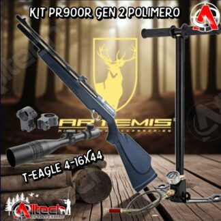KIT PR900R GEN2 REGULADO POLIMERO + BOMBIN 3 ETAPAS+ MIRA T-EAGLE 4-16X44 armeria alltech aire comprimido caza pesca tiro deportivo