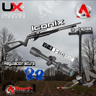 Rifle Aire Comprimido Umarex Iconix 5,5 mm (.22) PCP 40 J + bombín 3 etapas + mira 3-9x40 armeria alltech caza pesca tiro deportivo