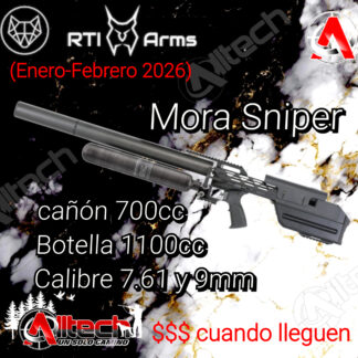 Rifle RTI Mora 700mm sniper 1100cc 7.62 y 9mm armeria alltech aire comprimido caza pesca tiro deportivo
