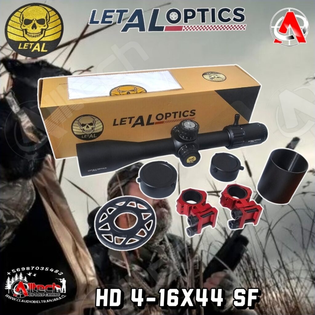 MIRA TELESCOPICA LETAL 4-16×44 + MONTURA WESTHUNTER REGULACION ALTURA COLORES alltech aire comprimido caza pesca tiro deportivo