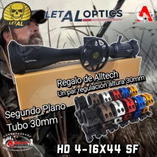 MIRA TELESCOPICA LETAL 4-16×44 + MONTURA WESTHUNTER REGULACION ALTURA COLORES alltech aire comprimido caza pesca tiro deportivo