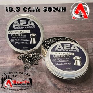 Lata Poston AEA Center Punch .22/5.5mm CAL - 18.3gr - 500un alltech aire comprimido caza pesca tiro deportivo