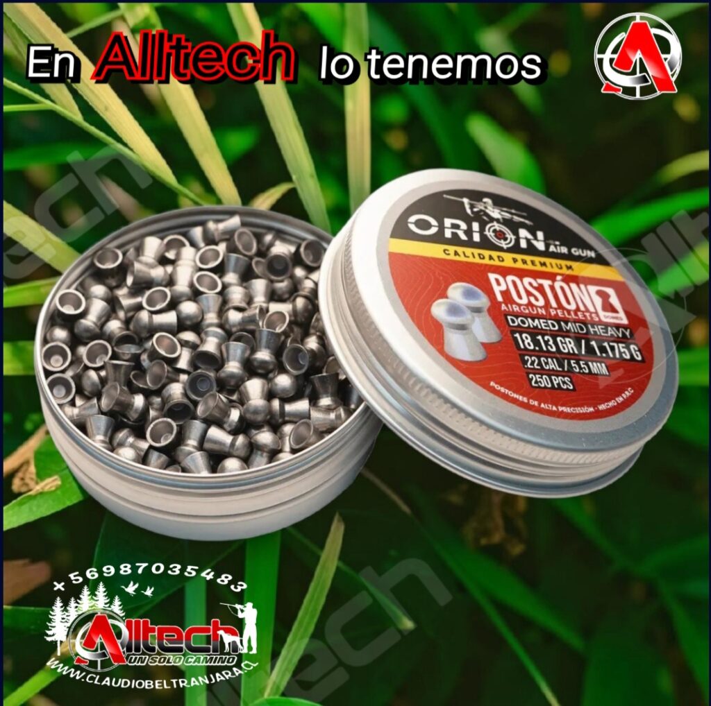 POSTONES ORION DOMED 5.5MM 18.13GR 250UN ARMERIA alltech aire comprimido caza pesca tiro deportivo