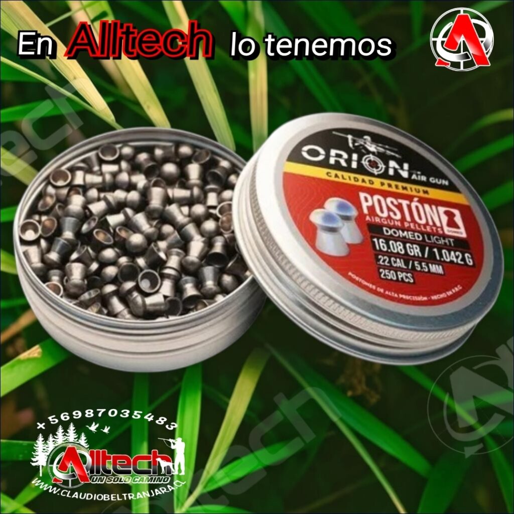 POSTON ORION DOMED 5.5 MM 16.08 GR 250UN
ARMERIA alltech aire comprimido caza pesca tiro deportivo